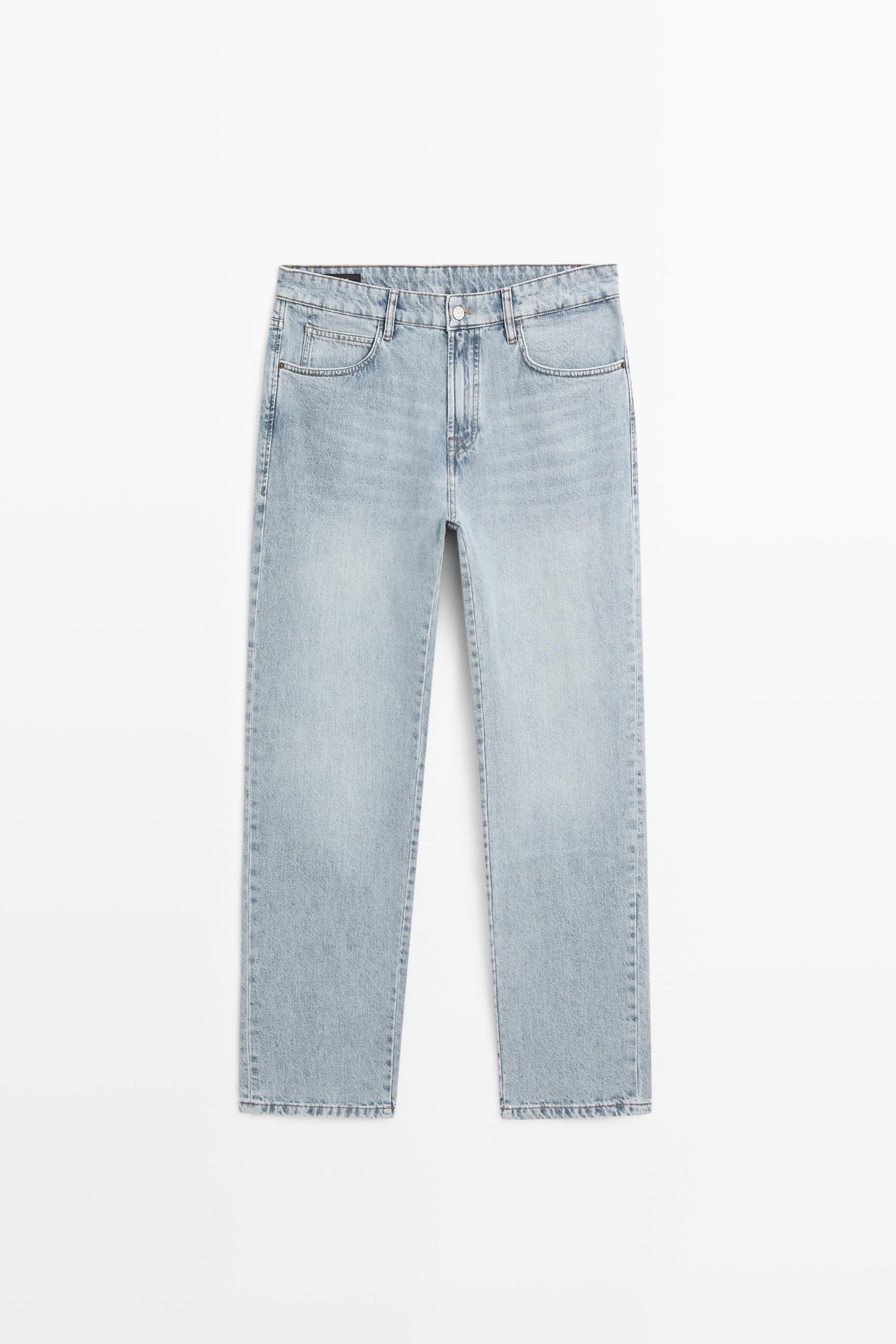 Tapered fit cotton jeans